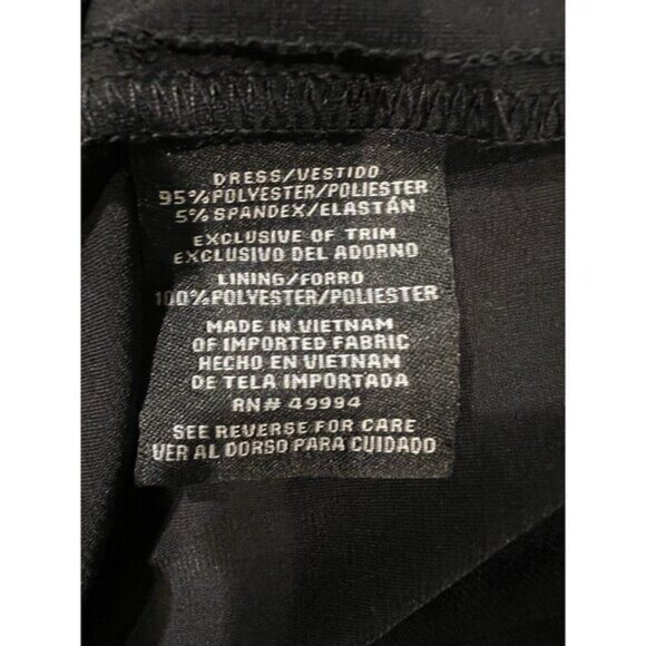 R&M Richards Womens Rhinestone Black Ruched Evening Dress Plus Size 16W - Picture 11 of 12